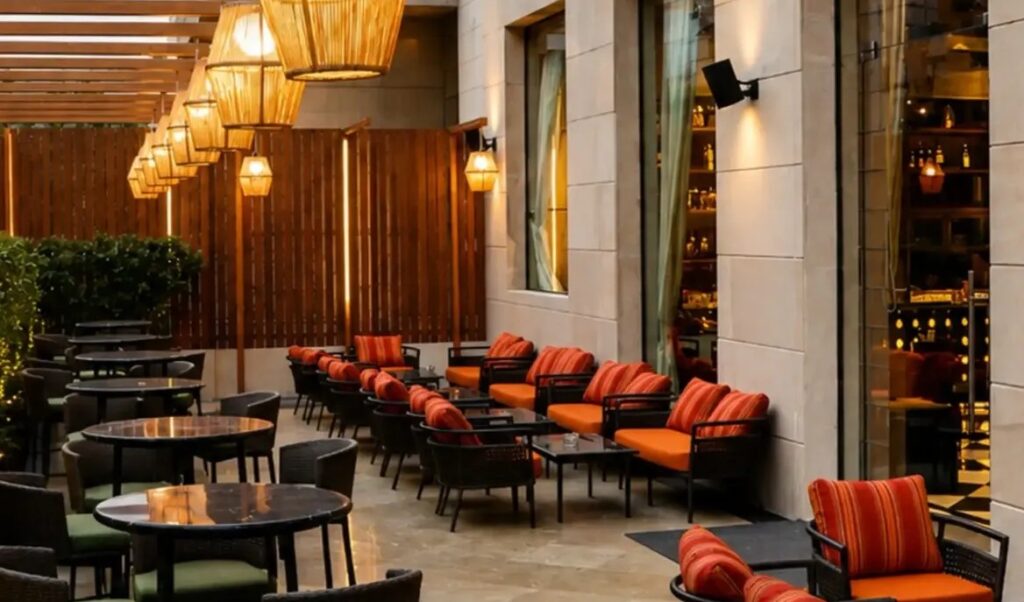 Alfresco dining and bar lounge Kokkinos at Ramada Gurgaon sector 44