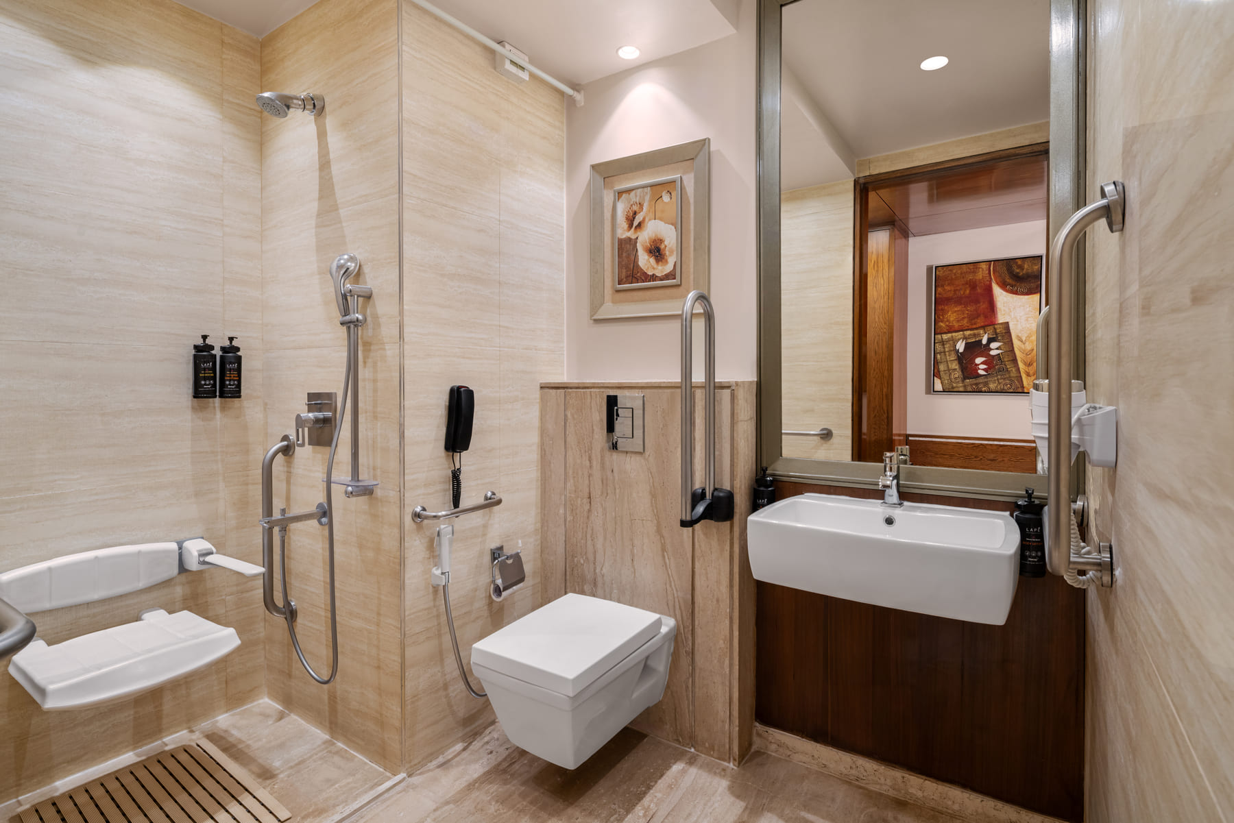 Specially abled washroom in sector 44 gurgaon Ramada Gurgaon central